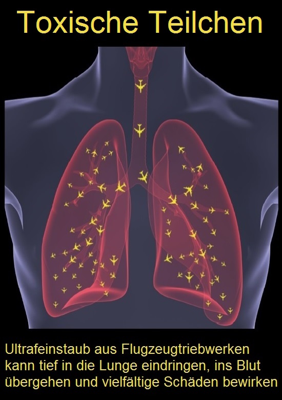 Symbol Flugzeugabgase in Lunge